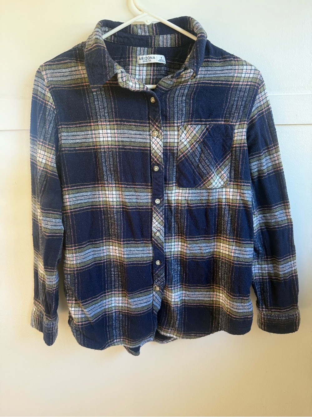 Arizona Jean Company Navy Plaid Button-Up Kids Shirt